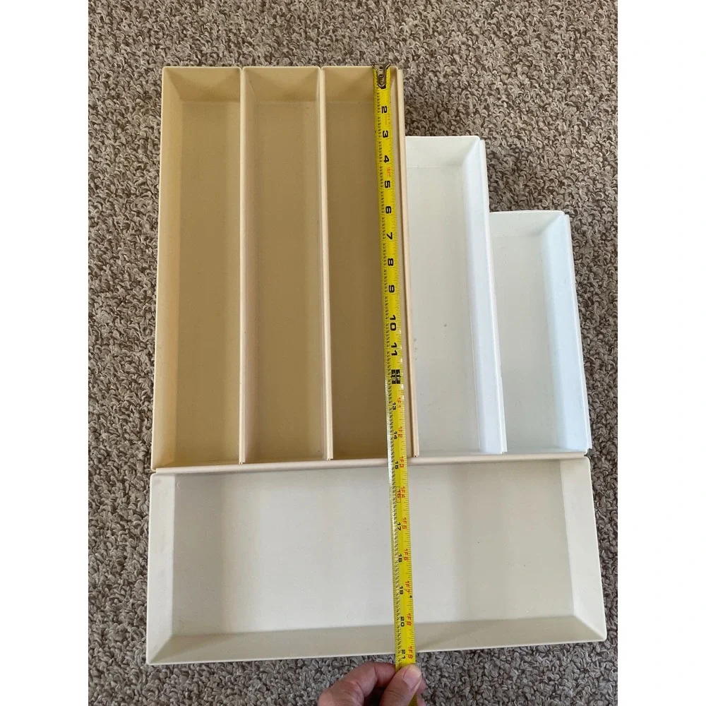Lot 6 Vintage Interlocking Rubbermaid Drawer Organizers Mixed Sizes & Colors